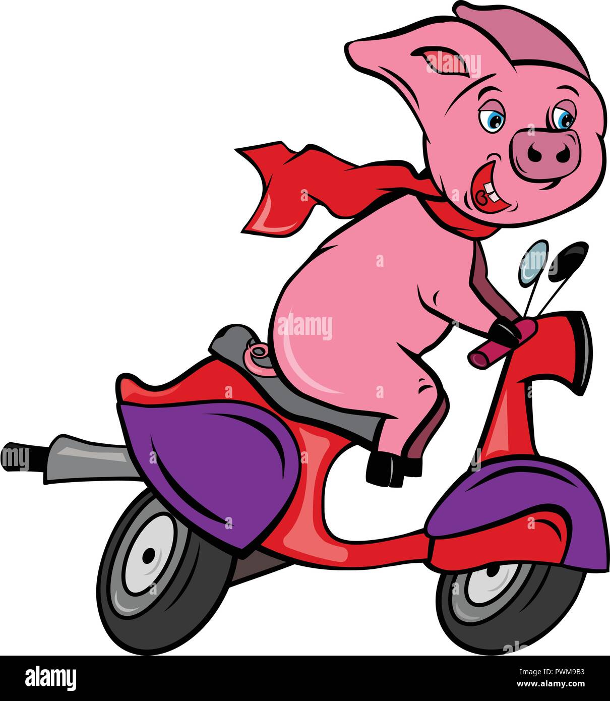 Detail Pig On Motorcycle Clipart Nomer 12