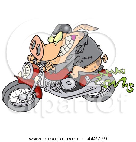 Detail Pig On Motorcycle Clipart Nomer 33