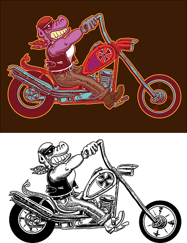 Detail Pig On Motorcycle Clipart Nomer 35