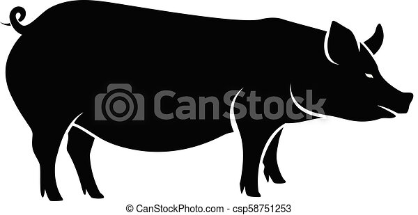 Detail Pig Silhouette Clip Art Nomer 15