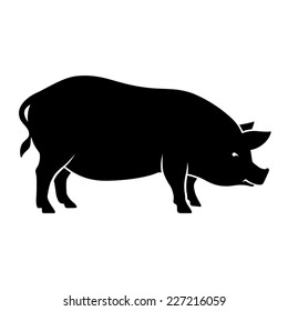 Detail Pig Silhouette Clip Art Nomer 17