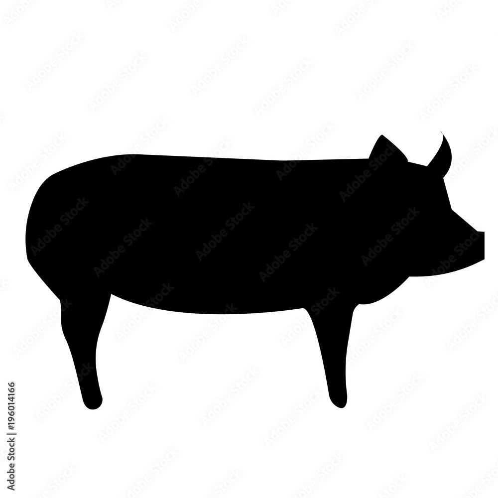 Detail Pig Silhouette Clip Art Nomer 41