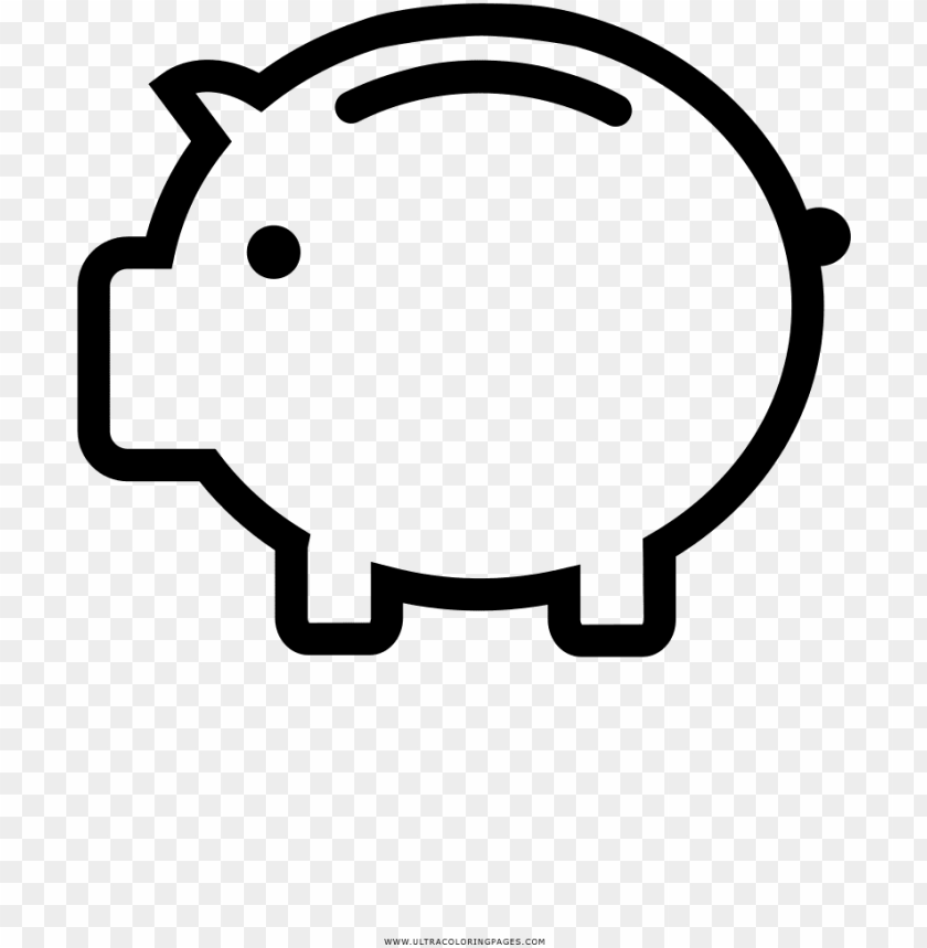 Detail Piggy Bank Clipart Black And White Nomer 3