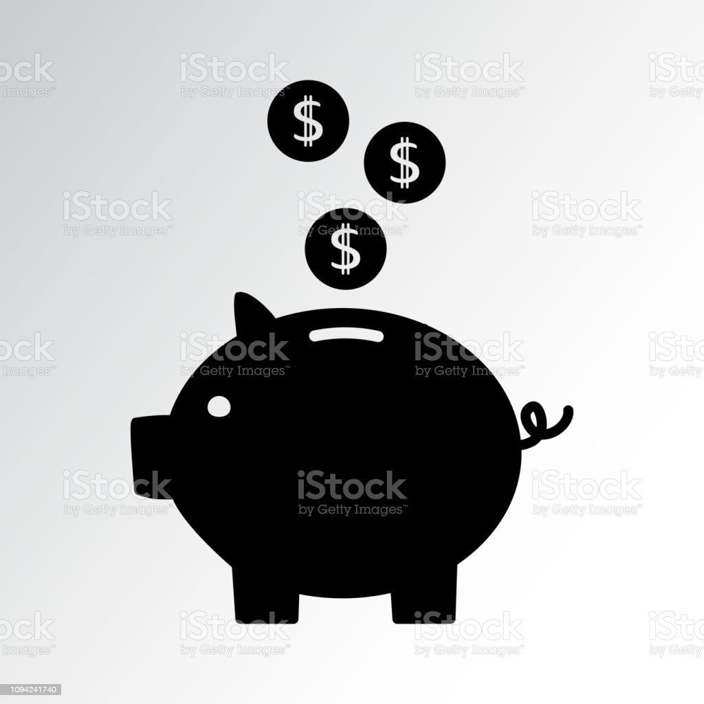 Detail Piggy Bank Clipart Black And White Nomer 44