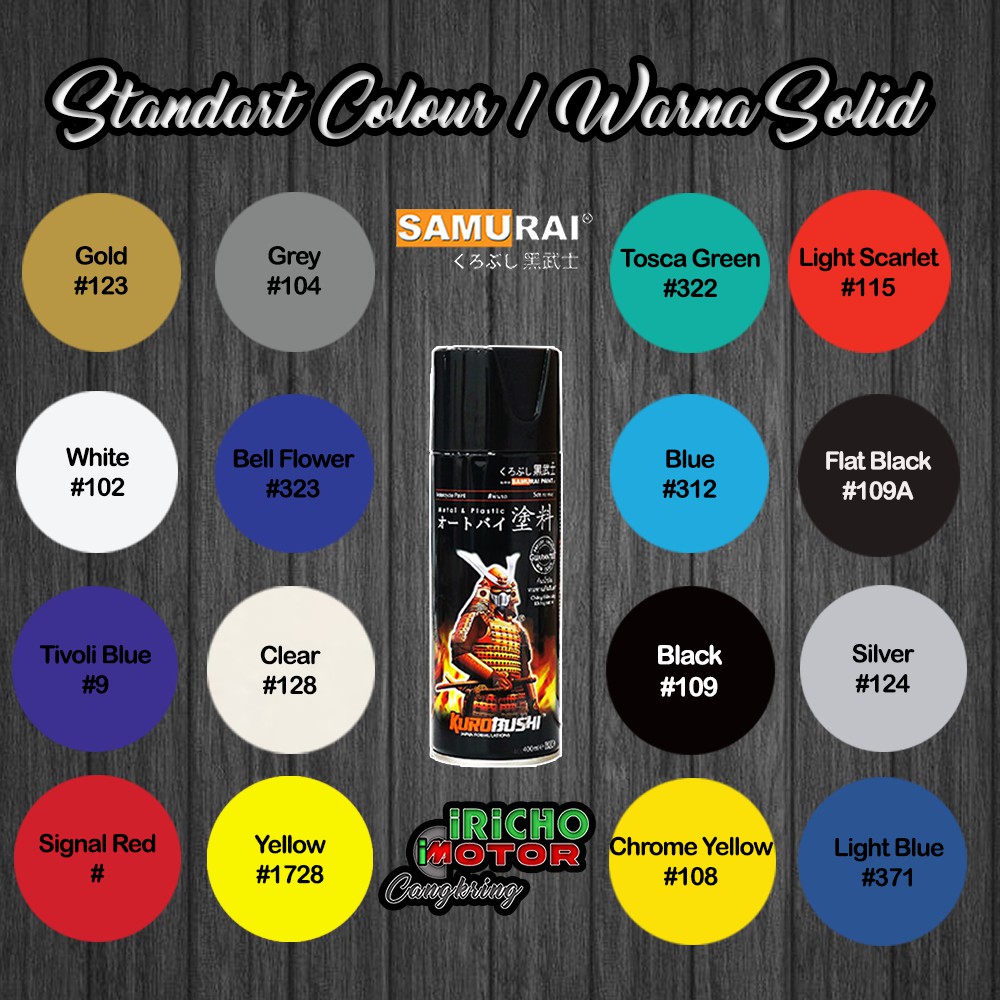 Detail Pilihan Warna Cat Samurai Nomer 31