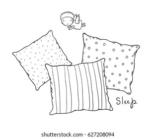 Detail Pillow Clipart Black And White Nomer 9