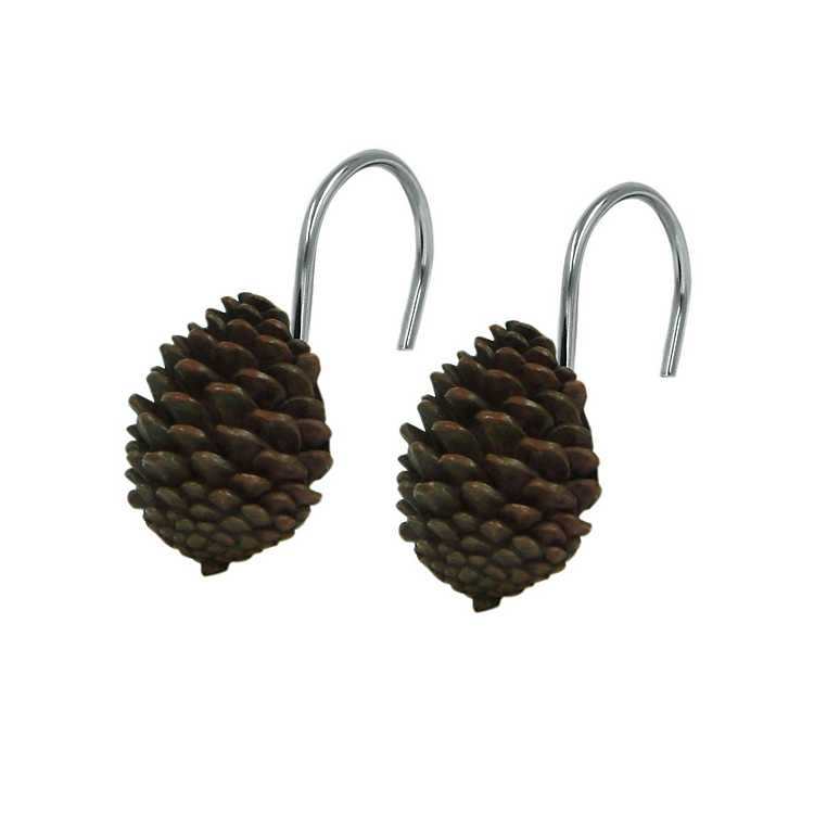 Detail Pine Cone Shower Curtain Hooks Nomer 12