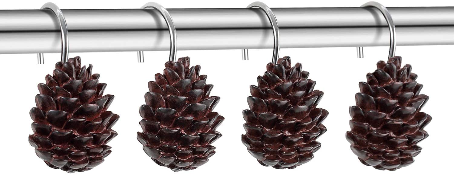 Detail Pine Cone Shower Curtain Hooks Nomer 26