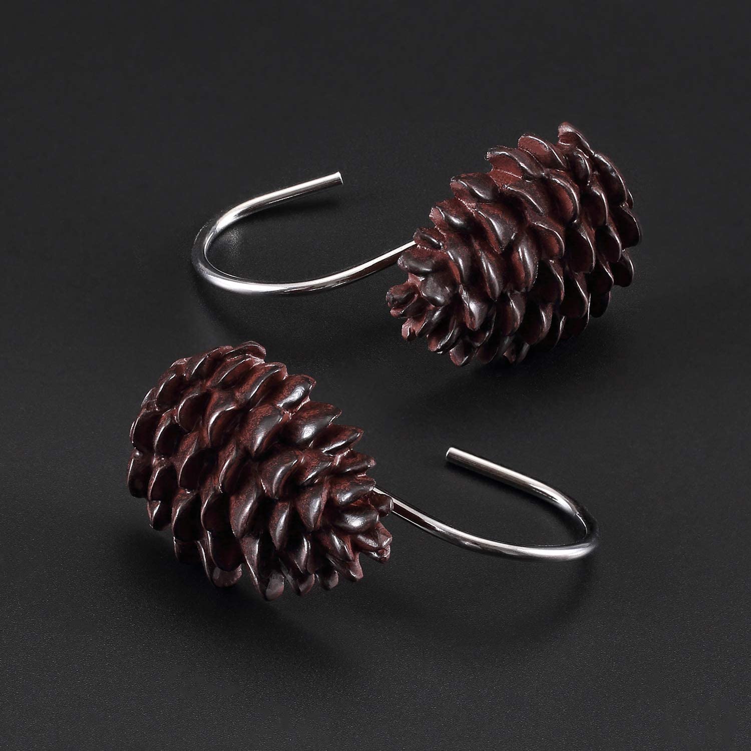 Detail Pine Cone Shower Curtain Hooks Nomer 50