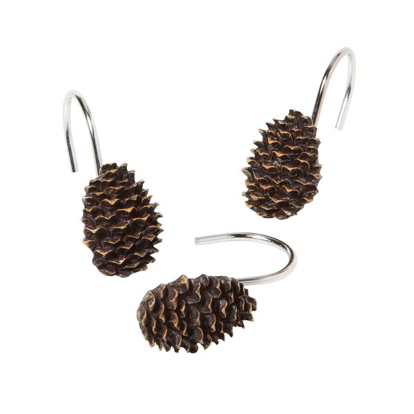 Detail Pine Cone Shower Curtain Hooks Nomer 10