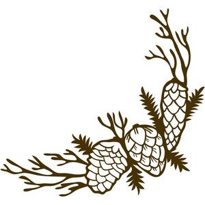 Detail Pine Cone Silhouette Clip Art Nomer 19