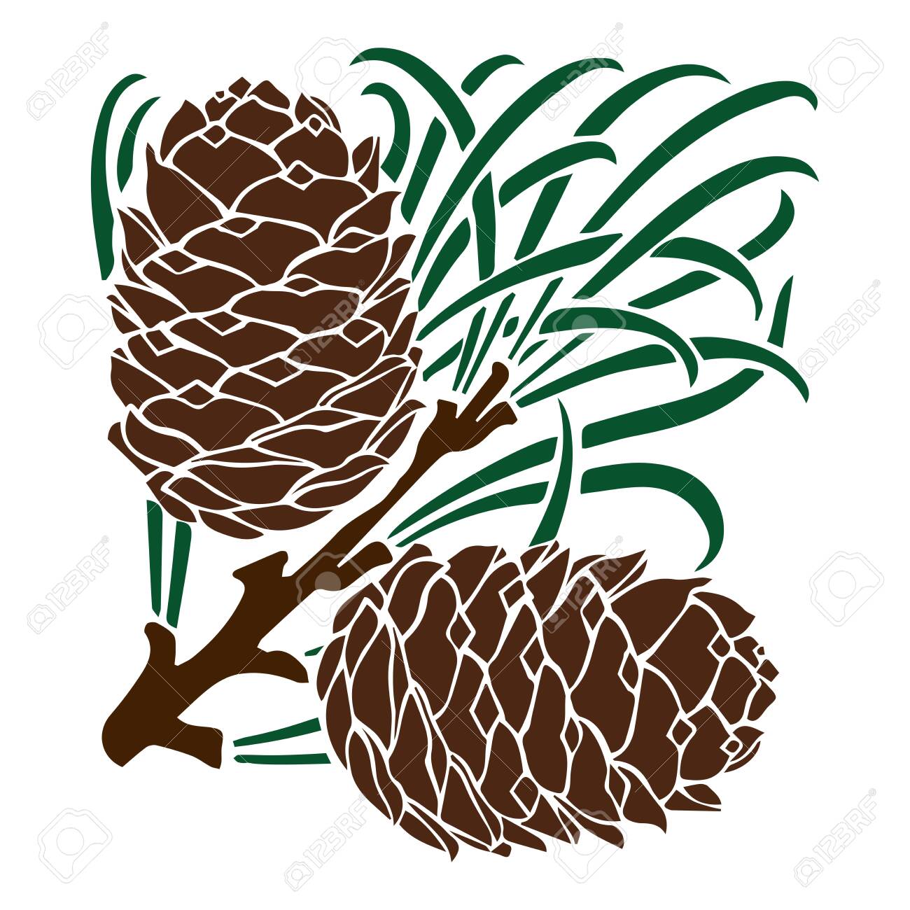 Detail Pine Cone Silhouette Clip Art Nomer 29