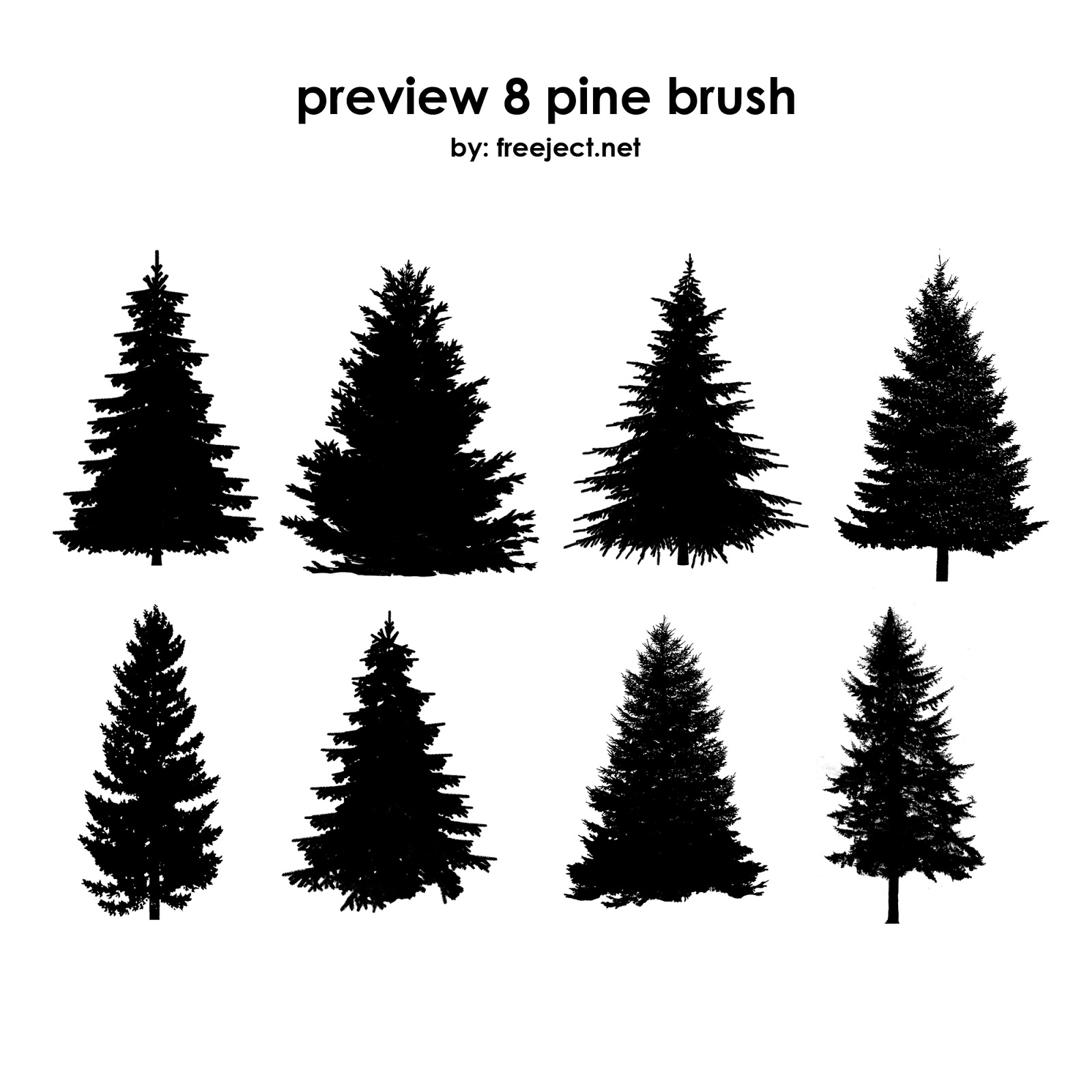 Detail Pine Tree Brushes Photoshop Nomer 15