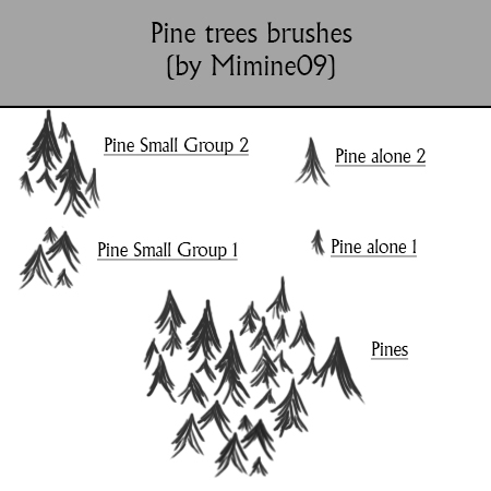 Detail Pine Tree Brushes Photoshop Nomer 30