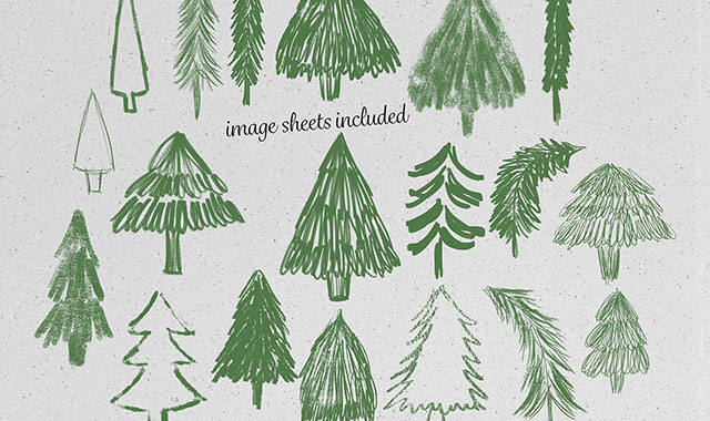 Detail Pine Tree Brushes Photoshop Nomer 47