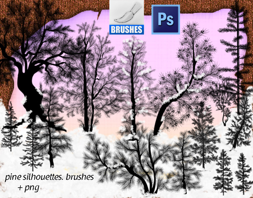 Detail Pine Tree Brushes Photoshop Nomer 57