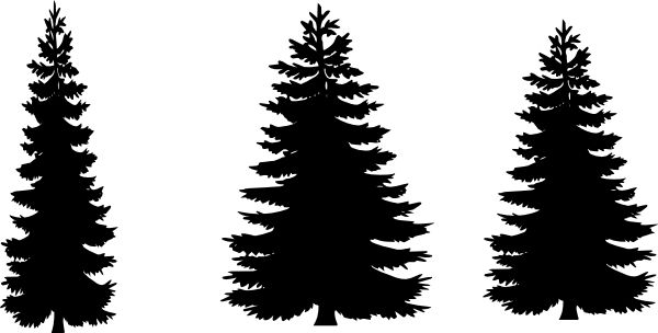 Detail Pine Tree Clipart Silhouette Nomer 22