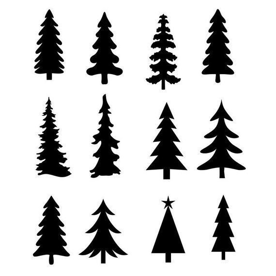Detail Pine Tree Clipart Silhouette Nomer 40