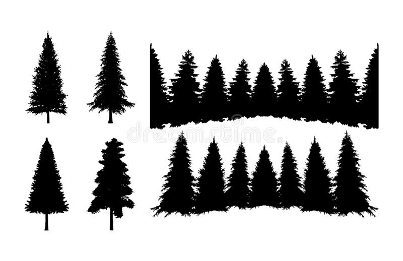 Detail Pine Tree Clipart Silhouette Nomer 41