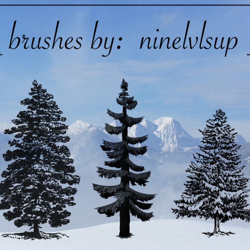 Download Pine Tree Photoshop Brushes Nomer 3