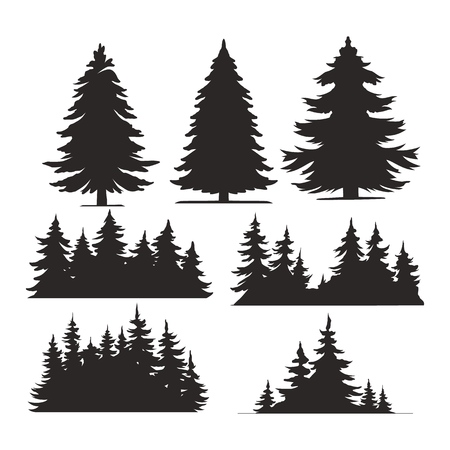 Detail Pine Tree Silhouette Clip Art Nomer 13
