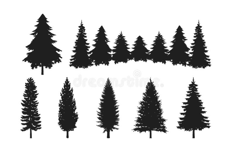 Detail Pine Tree Silhouette Clip Art Nomer 16