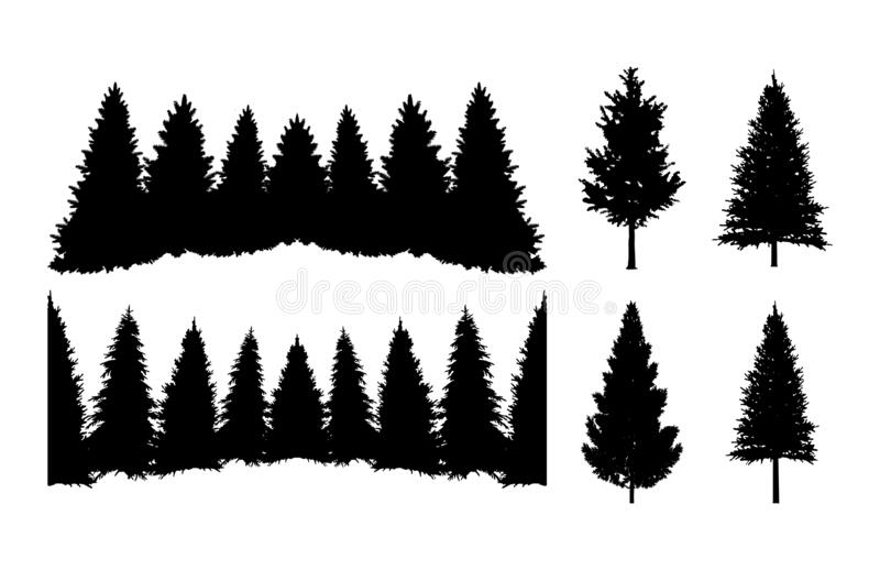 Detail Pine Tree Silhouette Clip Art Nomer 37