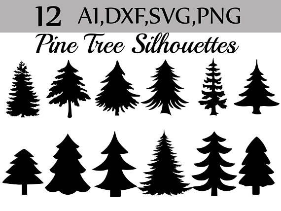 Detail Pine Tree Silhouette Clipart Nomer 45