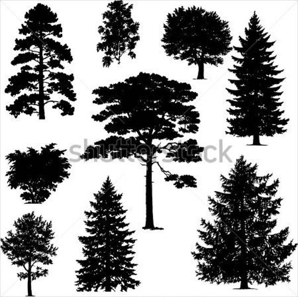 Detail Pine Tree Silhouette Free Nomer 31