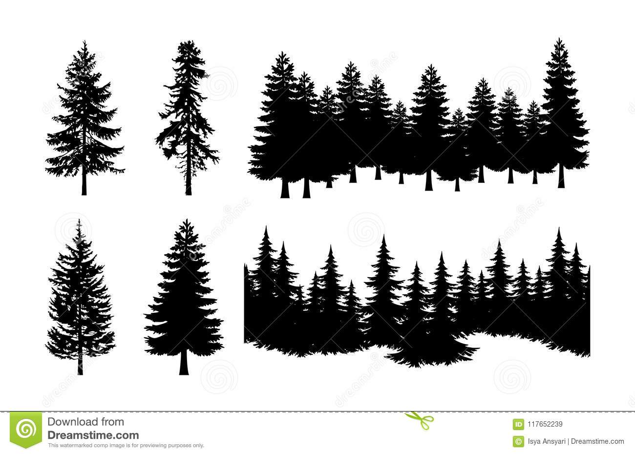 Detail Pine Tree Silhouette Images Nomer 10