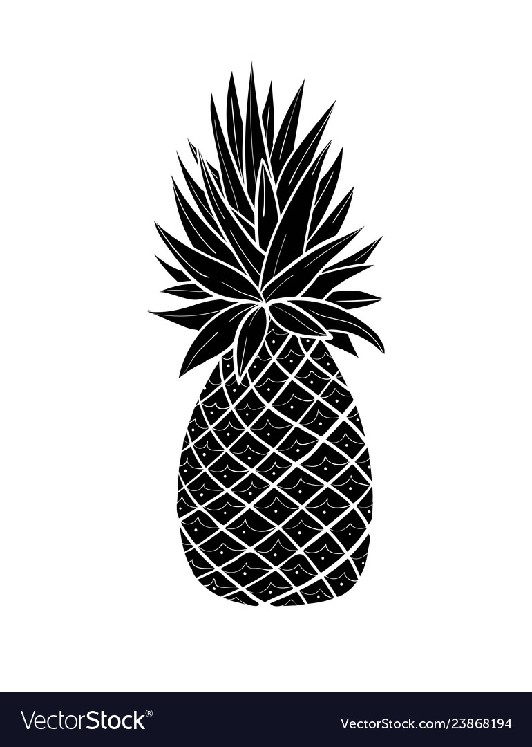 Detail Pineapple Silhouette Vector Nomer 3