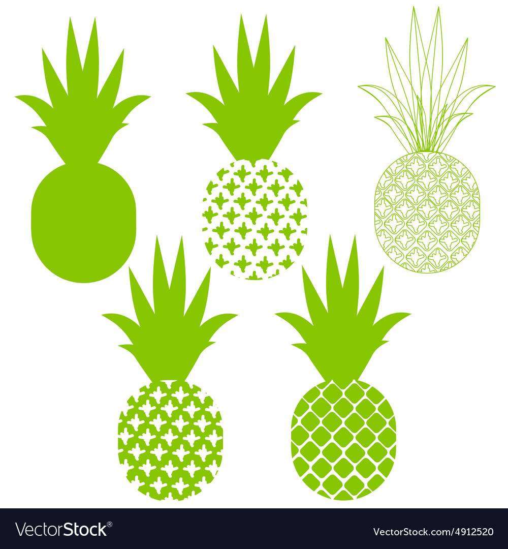 Detail Pineapple Silhouette Vector Nomer 34