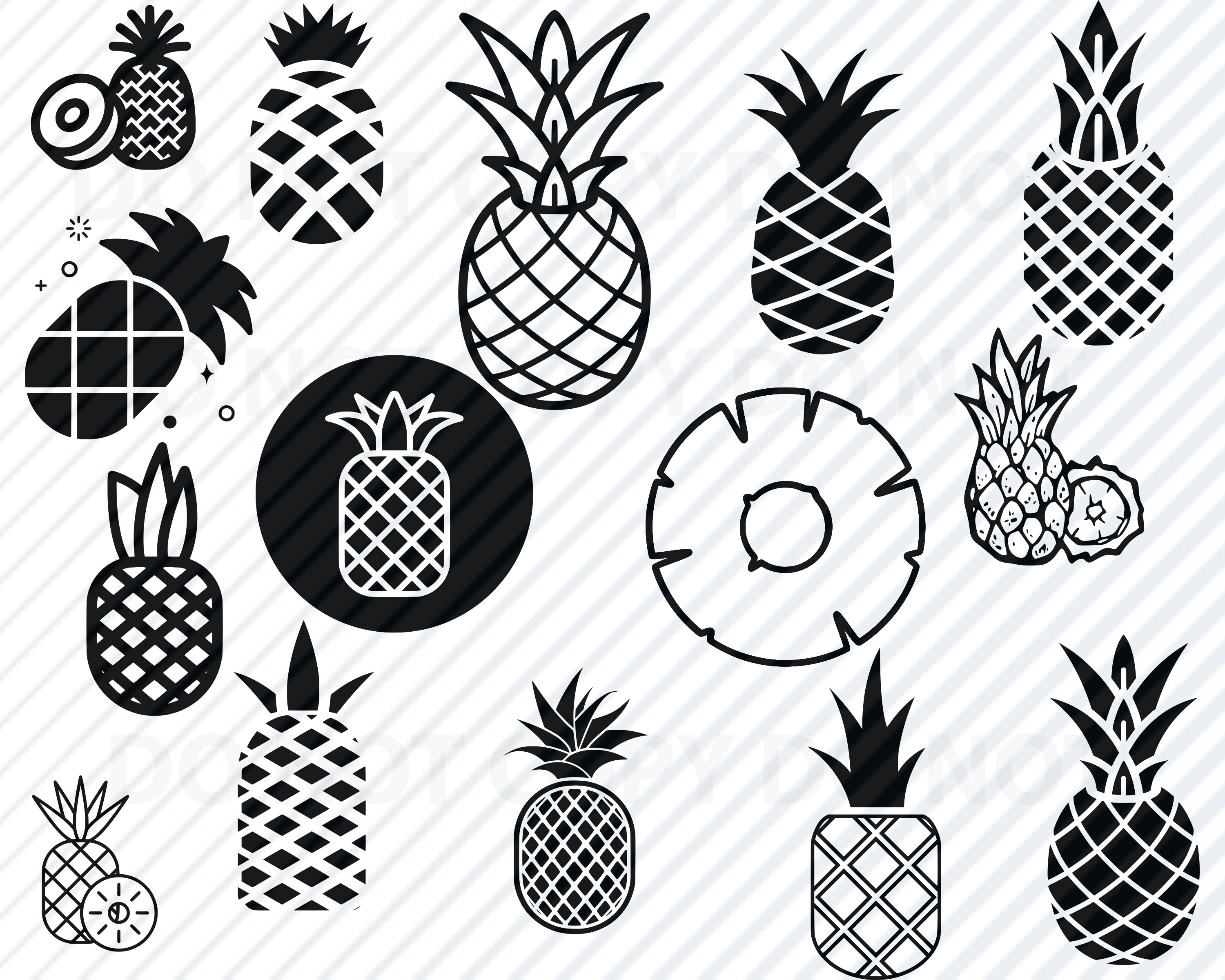 Detail Pineapple Silhouette Vector Nomer 38