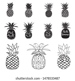 Detail Pineapple Silhouette Vector Nomer 44