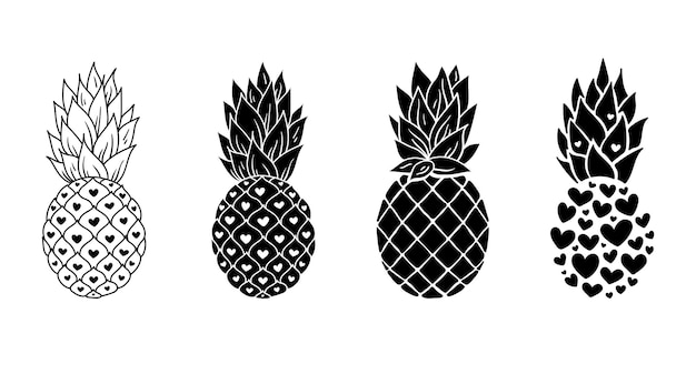 Detail Pineapple Silhouette Vector Nomer 55