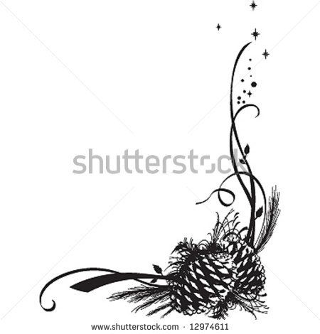 Detail Pinecone Clipart Black And White Nomer 40