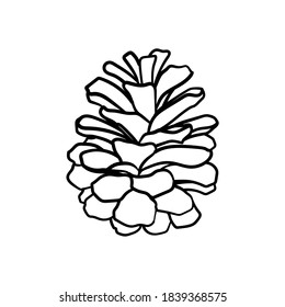 Detail Pinecone Clipart Black And White Nomer 5