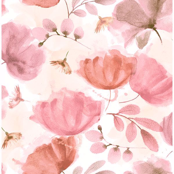 Detail Pink Floral Wallpaper Nomer 2