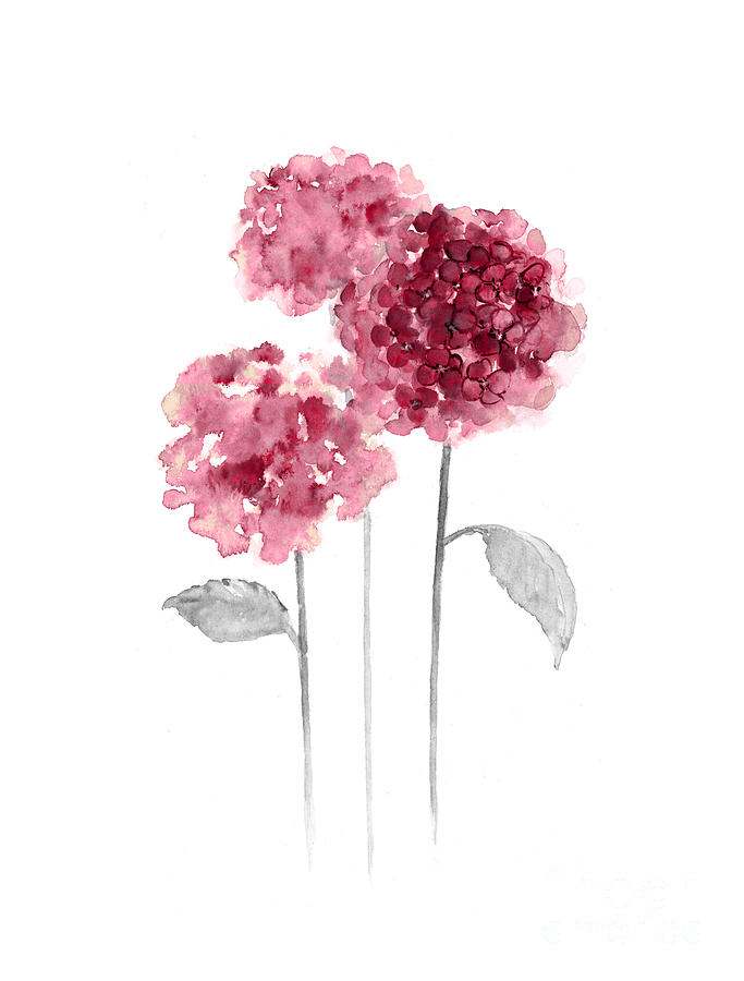 Detail Pink Flower Watercolor Nomer 42