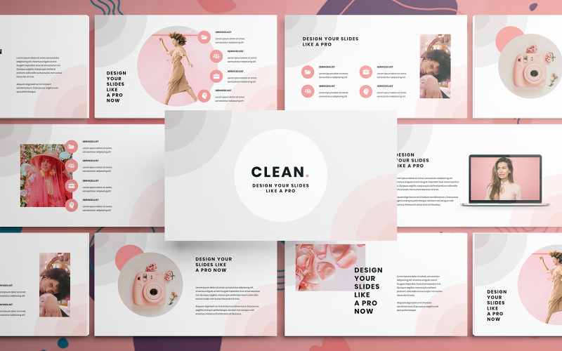 Detail Pink Powerpoint Template Nomer 2