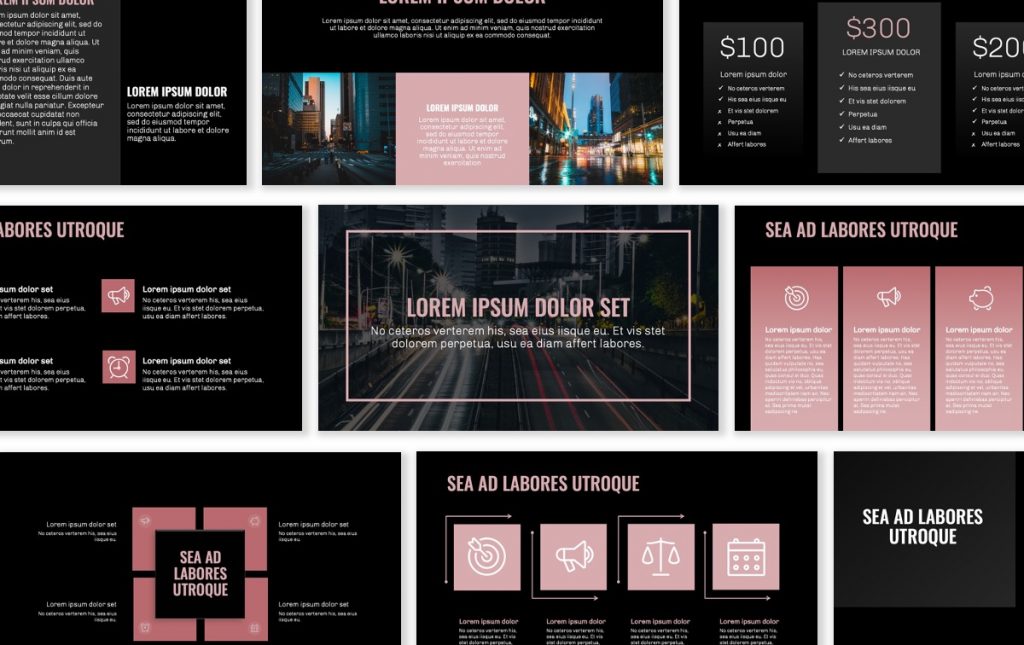 Detail Pink Powerpoint Template Nomer 16