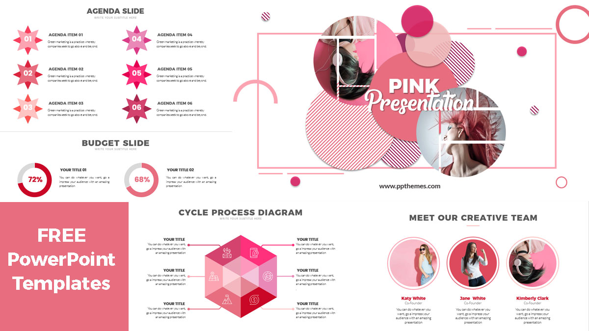 Detail Pink Powerpoint Template Nomer 40