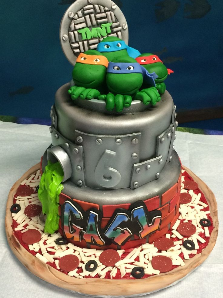 Detail Pinterest Ninja Turtle Cake Nomer 14