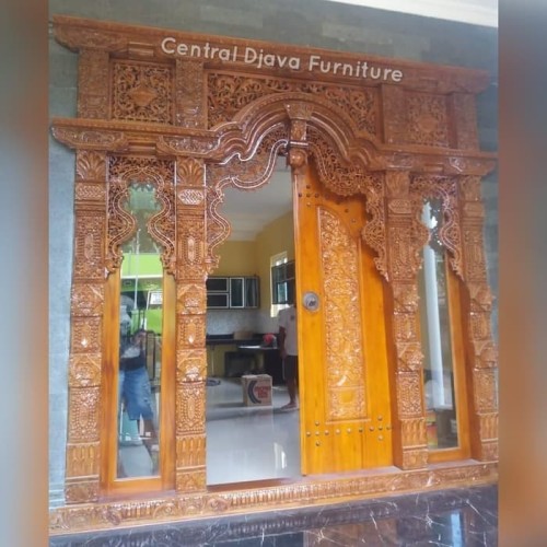 Detail Pintu Rumah Ukiran Jepara Nomer 44