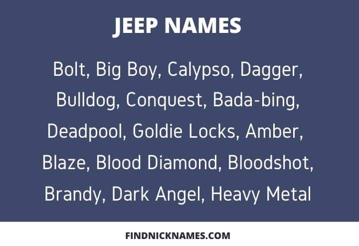 Pirate Jeep Names - KibrisPDR