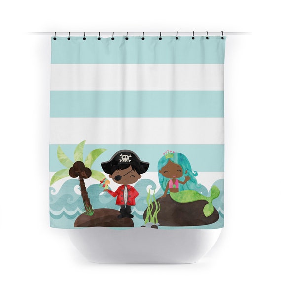 Detail Pirate Mermaid Shower Curtain Nomer 4