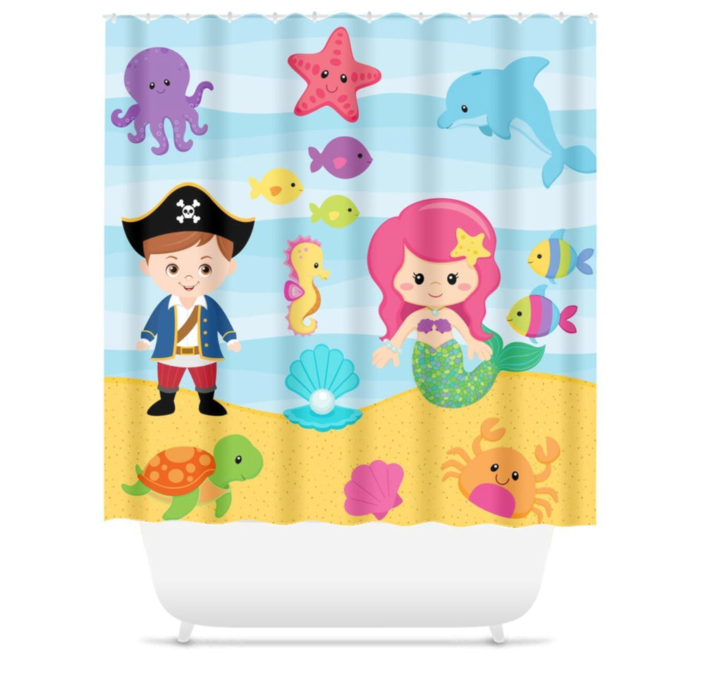Detail Pirate Mermaid Shower Curtain Nomer 6