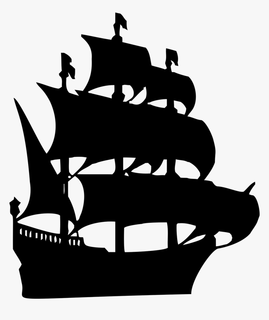 Detail Pirate Ship Silhouette Clip Art Nomer 2