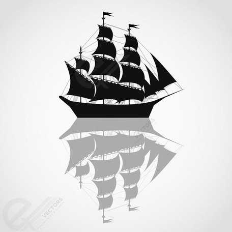 Detail Pirate Ship Silhouette Clip Art Nomer 14