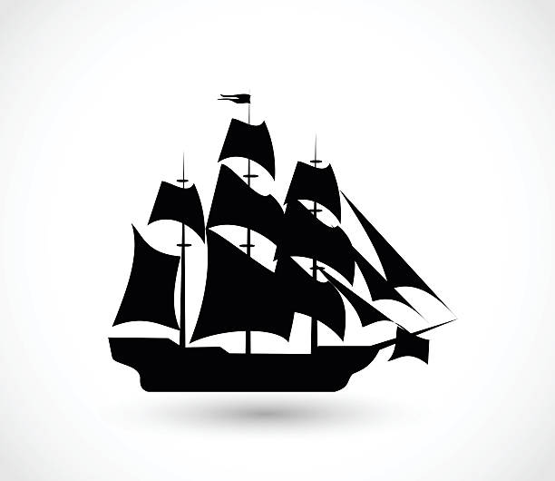 Detail Pirate Ship Silhouette Clip Art Nomer 16